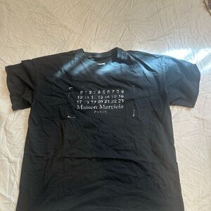 Maison Martin Margiela Black Logo Numeric Graphic Tee